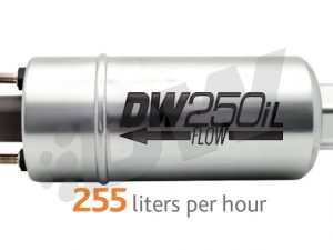 Zewnêtrzna pompa paliwa DW250iL DeatschWerks (250lph), uniwersalny zestaw monta¿owy